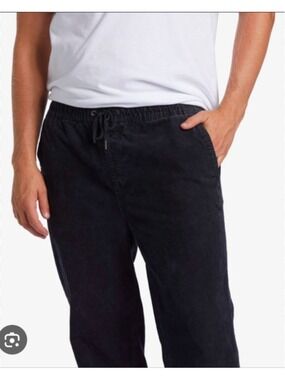 Billabong Larry Beach Pants Black Small Drawstring Elastic Waist Casual NWT